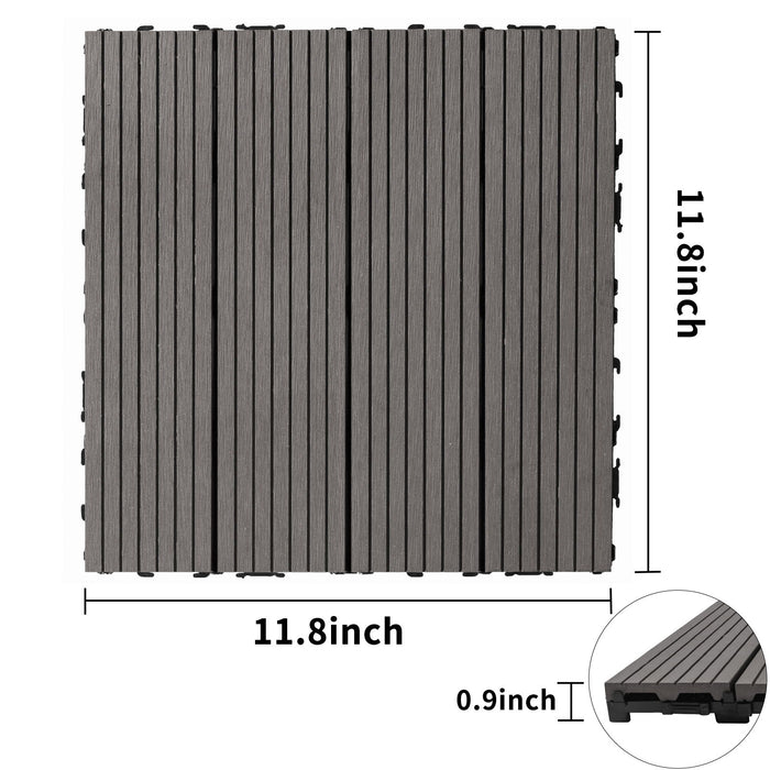 Plastic Interlocking Deck Tiles, Patio Flooring Outdoor Waterproof All Weather Use For Garden Poolside Front / Back Yard