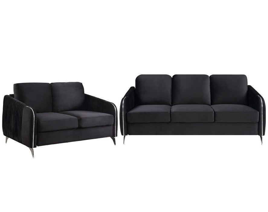 Hathaway - Velvet Fabric Sofa Set