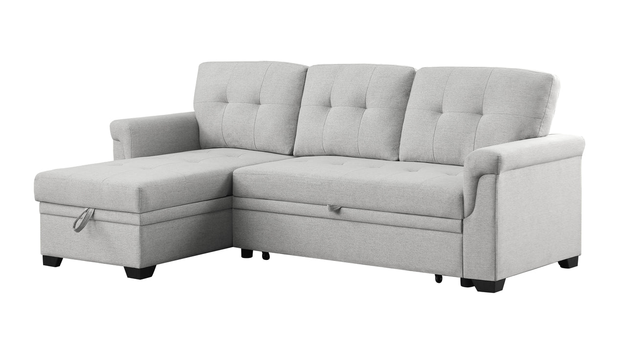 Lucca - Linen Reversible Sleeper Sectional Sofa With Storage Chaise