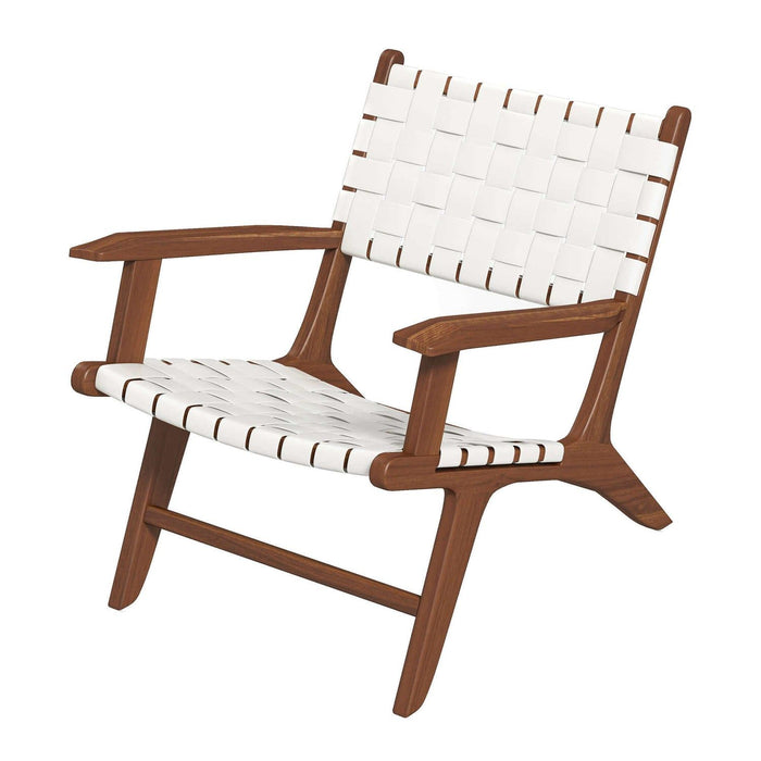 Melody - Black Strap Leather Teak Wood Lounge Chair