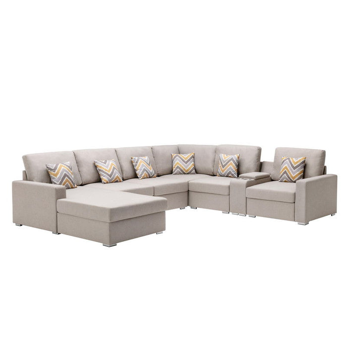 Nolan - 7 Piece Sectional Sofa With Pillows And Interchangeable Legs