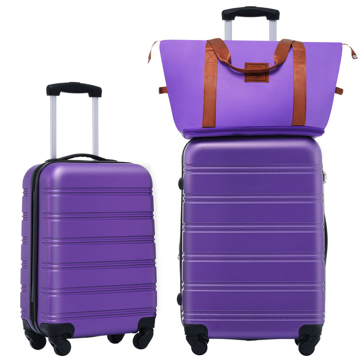 Hardshell Luggage Sets 2 Pieces + Bag Spinner Suitcase With Tsa Lock Lightweight 20" / 24"