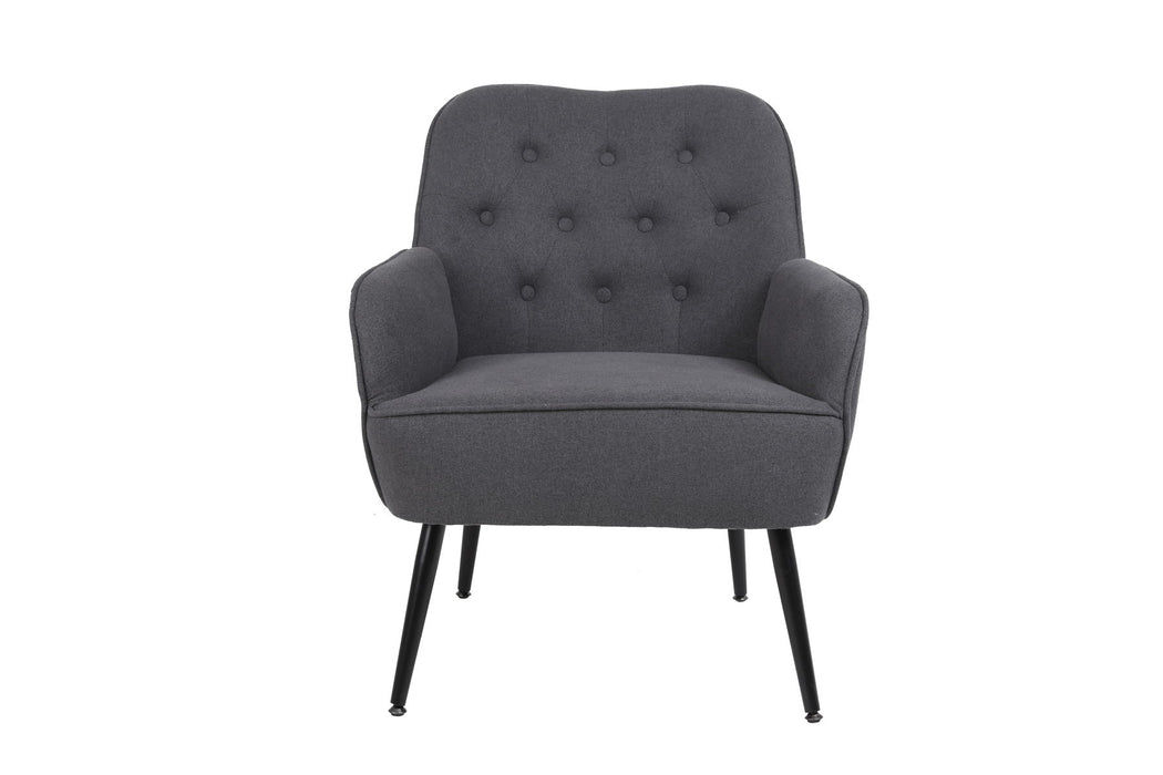 Modern Mid-Century Chair Linen Sherpa Armchair