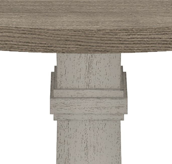 Tannen - Round Dining Table - White And Gray