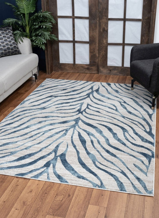 Elegance - GC_CNC6006 Blue 5' x 7' Area Rug