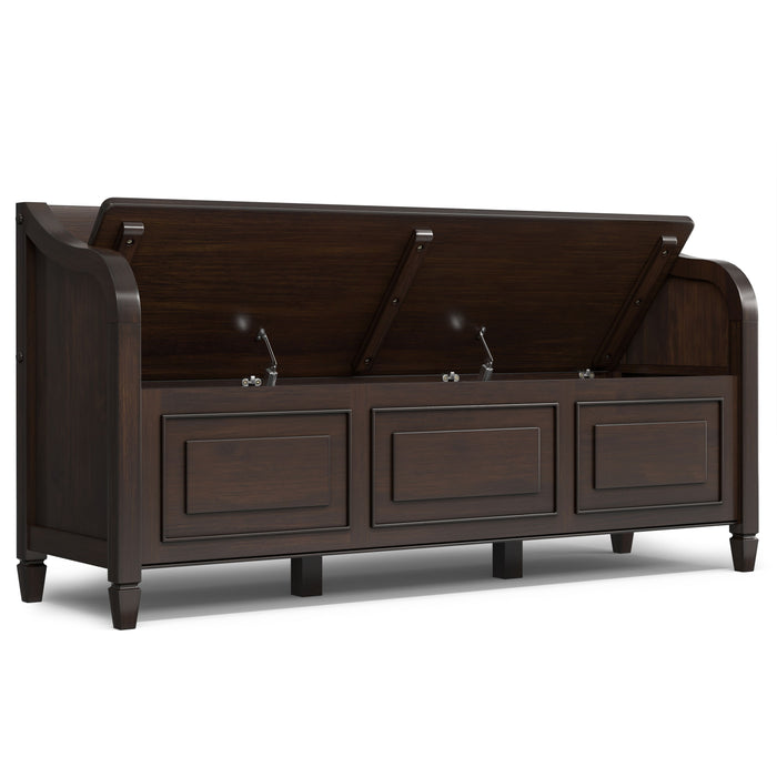 Connaught - Wide Entryway Storage Bench - Chestnut Brown