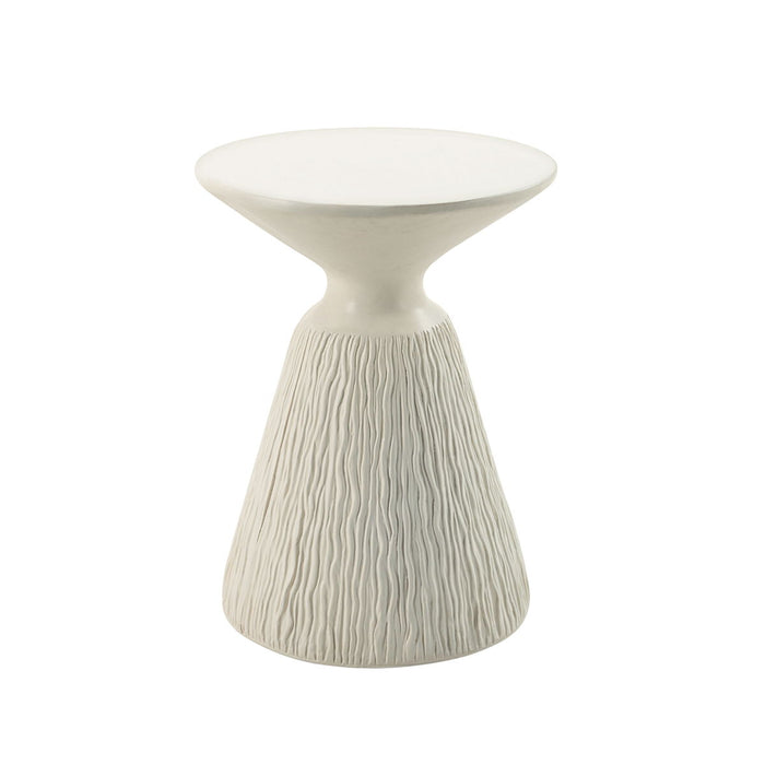 Duane - Fiber Concrete Accent Table - White