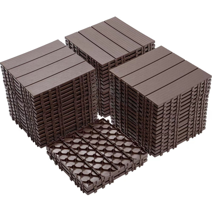 Plastic Interlocking Deck Tiles, Patio Flooring Outdoor Waterproof All Weather Use For Garden Poolside Front / Back Yard