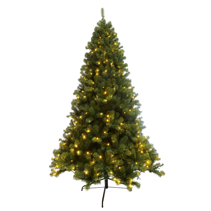 7.5ft Christmas Tree with Pre-strung Led Lights and Foldable Stand - Green