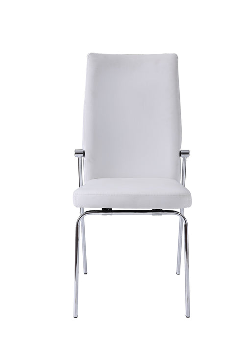 Noralie - Side Chair (Set of 2) - White / Silver