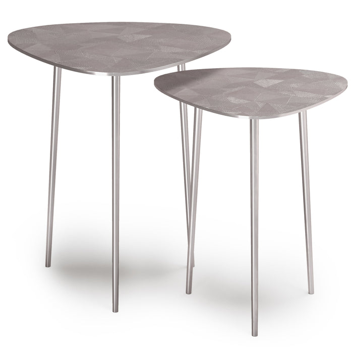 Shelton - 2 Pc Metal Nesting Table - Nickel