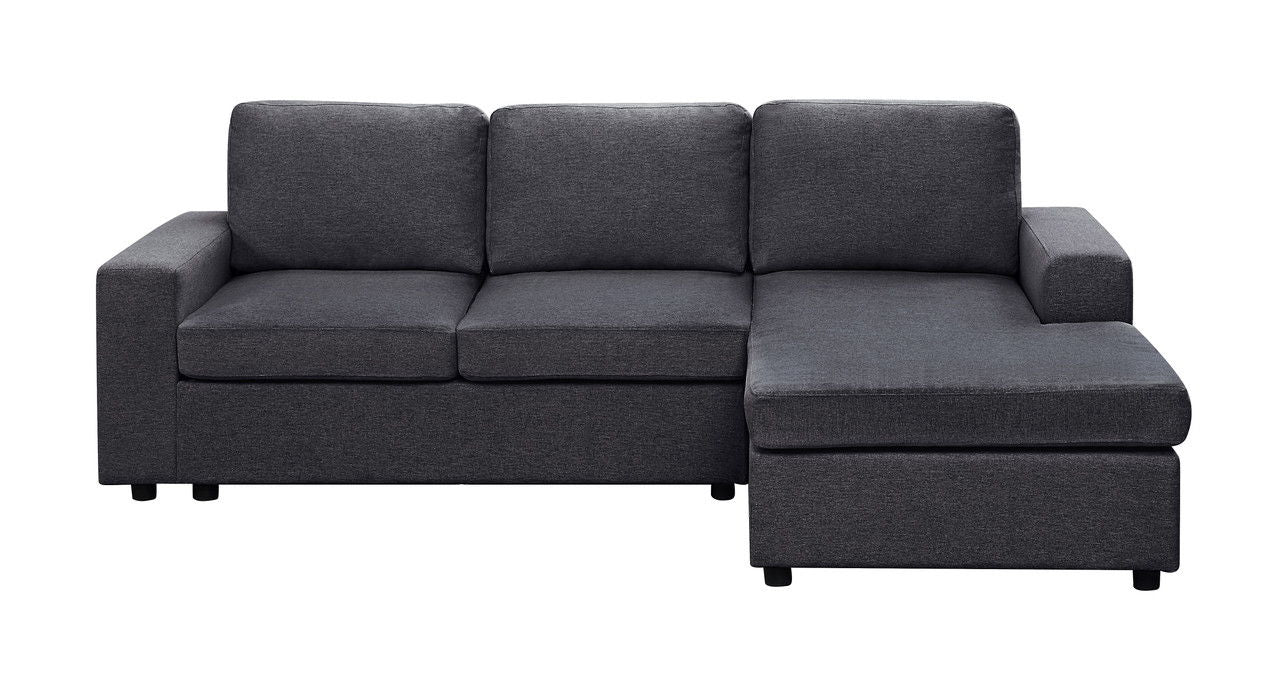 Aurelle - Sofa With Reversible Chaise - Dark Gray Linen