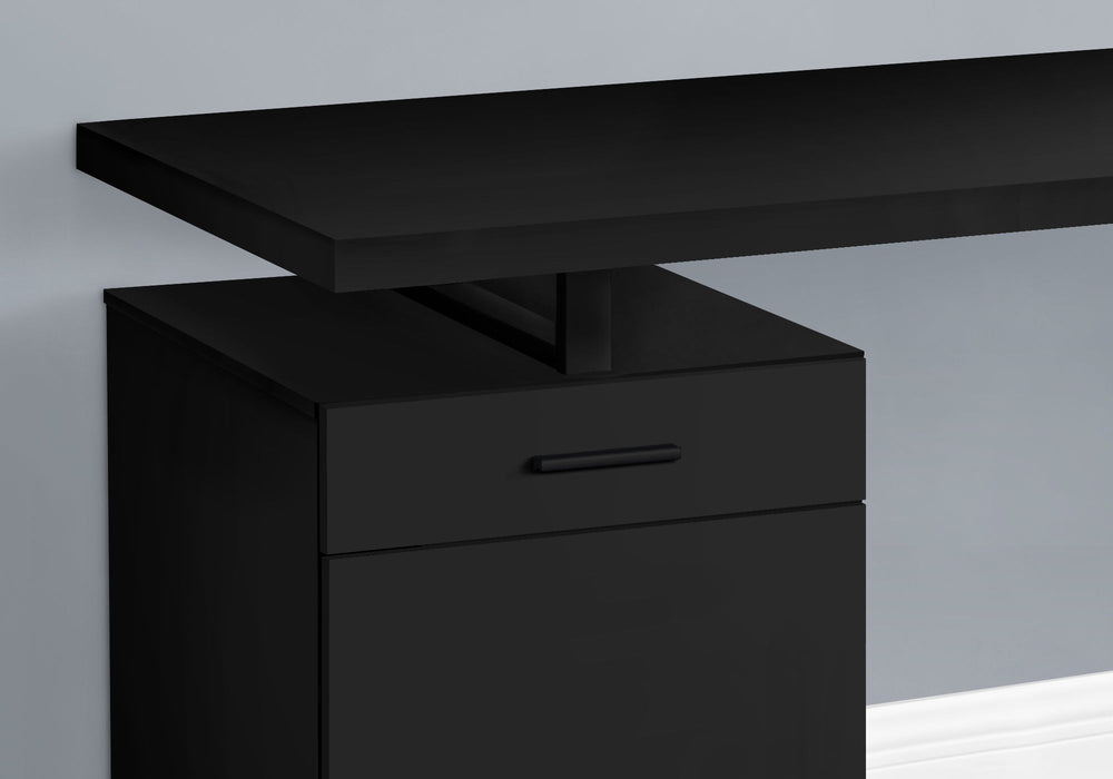 Computer Desk, Home Office, Laptop, Left, Right Set-Up, Storage Drawers, Work, Contemporary, Modern - Black