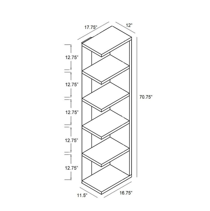 Book Stand, Home Display Bookcase With 5-Tier Shelves