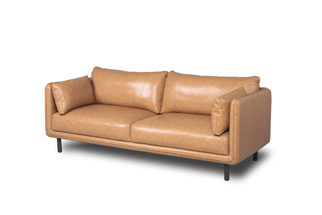 Modern Leather Sofa - Camel