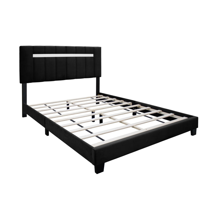 Queen Size Adjustable Upholstered Bed Frame Dark Velvet Collection Comfort And Simplicity