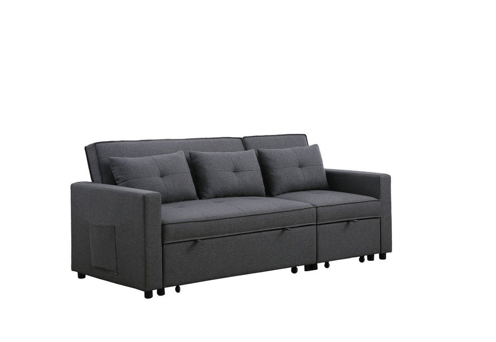 Zoey - Linen Convertible Sleeper Sofa With Side Pocket