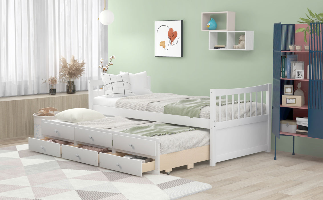 Twin Size Daybed With Trundle And Drawers