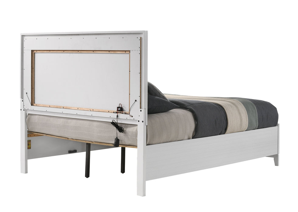 Haiden - Queen Bed With Storage LED - White