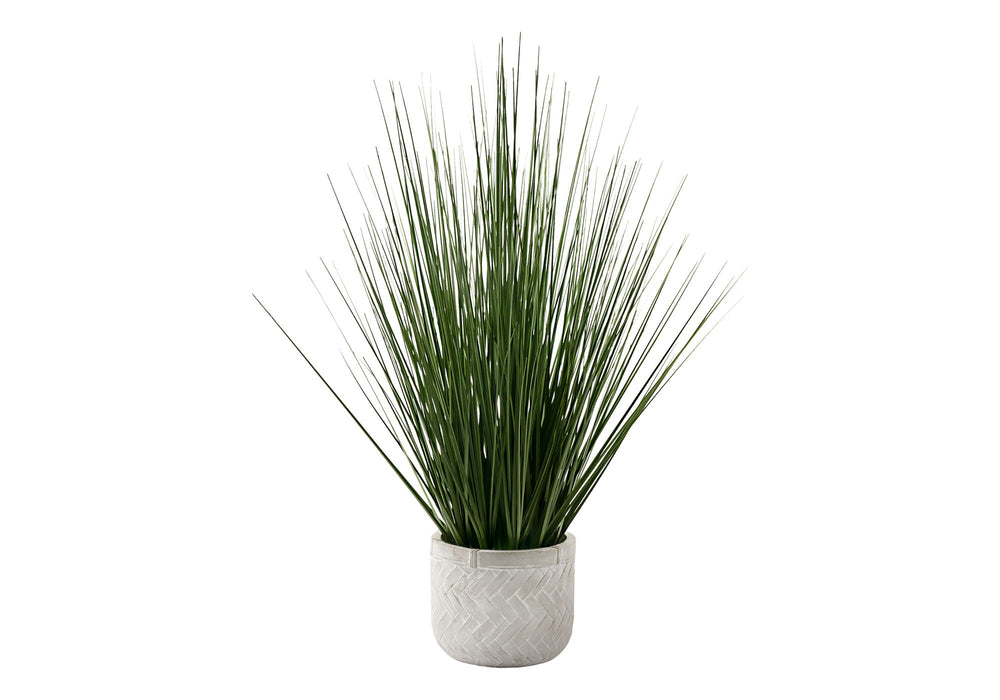 Artificial Plant, 21" Tall, Grass, Indoor, Faux, Fake, Table, Greenery, Potted, Real Touch, Decorative - Green / White