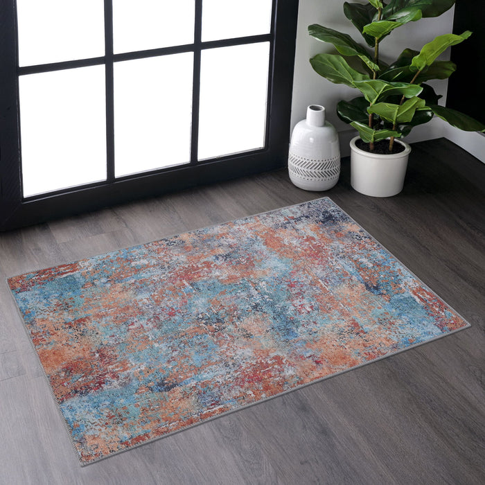 2' x 3' Machine Washable Area Rugs, Low-Pile, Non-Slip, Non-Shedding, Foldable, Kid & Pet Friendly Area Rugs For Living Room, Bedroom, Kitchen, Dining Room Rug, Perfect Gifts - Multi