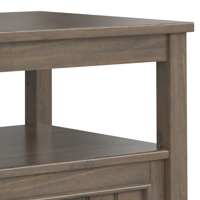 Lev - End Table with Bottom Drawer - Smoky Brown