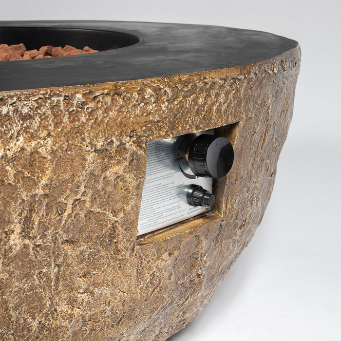 Concrete Gas Fire Pit Bowl - Brown