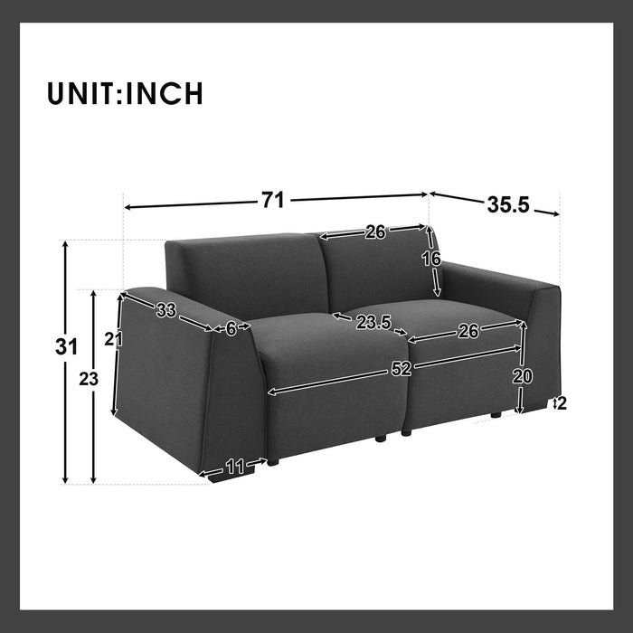 Modern Linen Sofa, Stylish And Minimalist 2-3 Seat Couch, Easy To Install, Exquisite Loveseat With Wide Armrests For Living Room