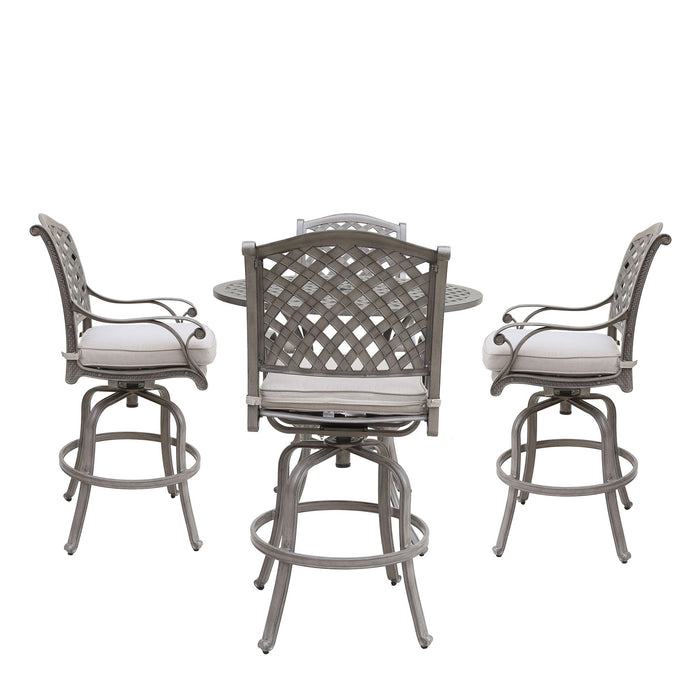 Cast Aluminum Bar Set With Cushion