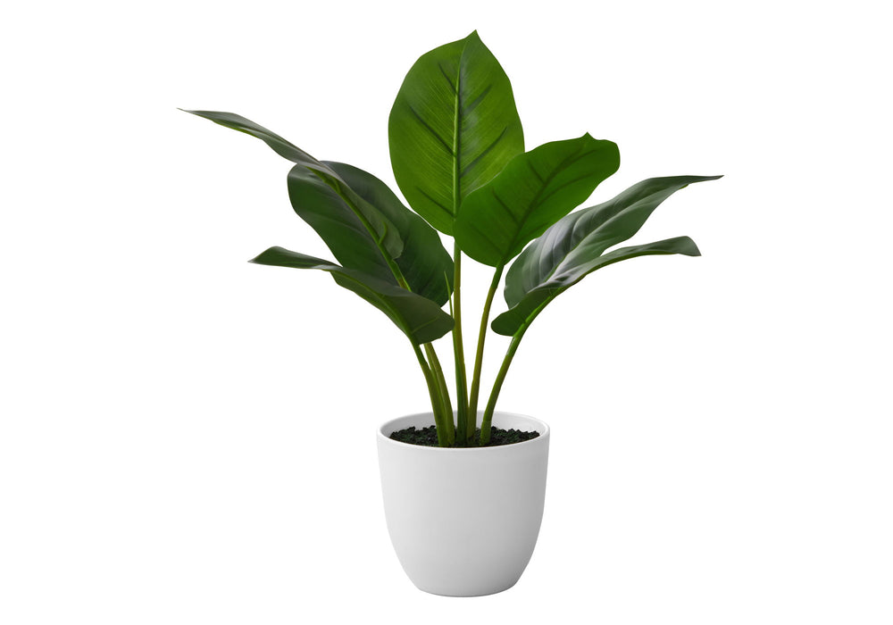 Artificial Plant, 17" Tall, Aureum, Indoor, Faux, Fake, Table, Greenery, Potted, Real Touch, Decorative - Green / White