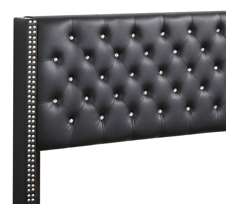 Julie - Upholstered Bed With Faux Diamonds