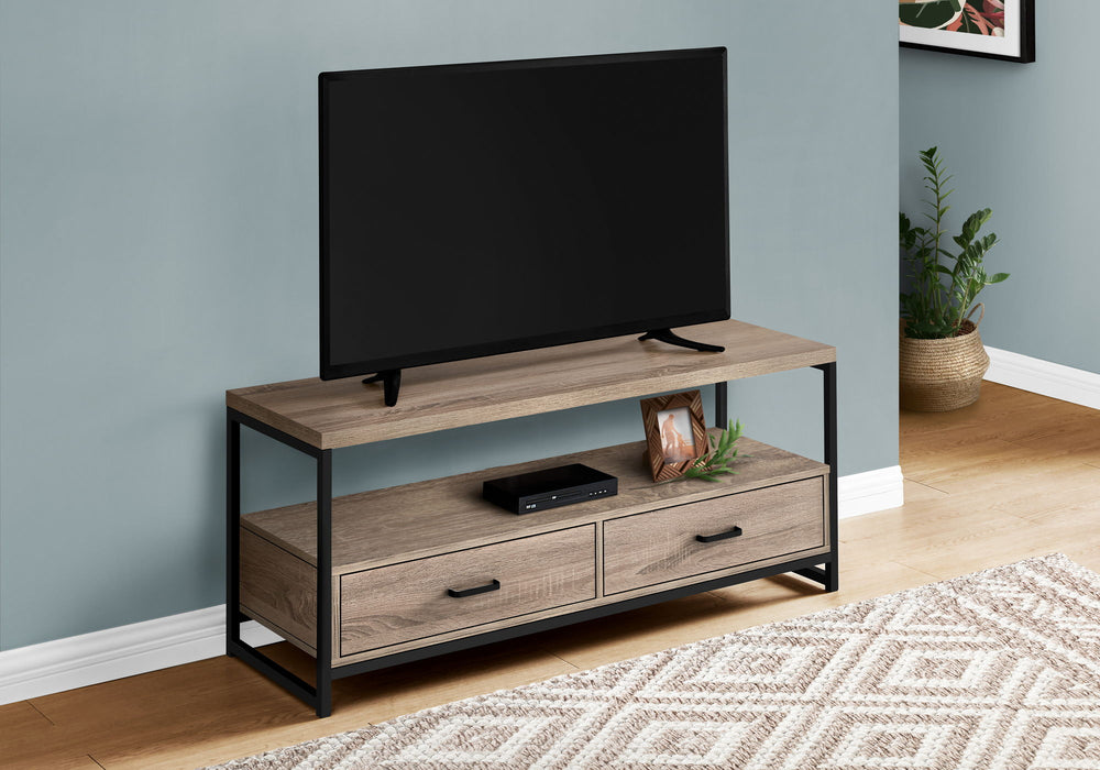 TV Stand, Console, Media Entertainment Center, Storage Drawers, Living Room, Bedroom, Contemporary, Modern - Taupe