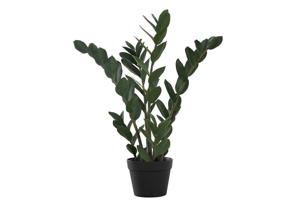 Artificial Plant, 29" Tall, Zz Tree, Indoor, Faux, Fake, Floor, Greenery, Potted, Real Touch, Decorative - Green / Black