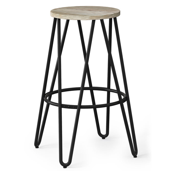 Simeon - Metal Stool with Wood Seat