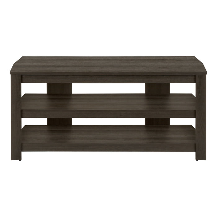 TV Stand, Console, Media Entertainment Center, Storage Shelves, Living Room, Bedroom, Contemporary, Modern - Oak