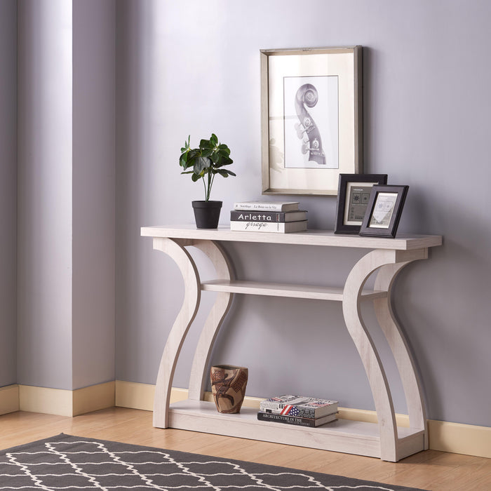 3 Tier Shelf White Oak Entryway Console Table - White Oak