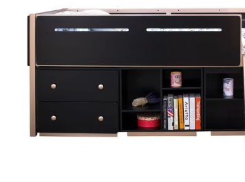 Vanessa - 4 Compartment Bookshelf - Black / Gold