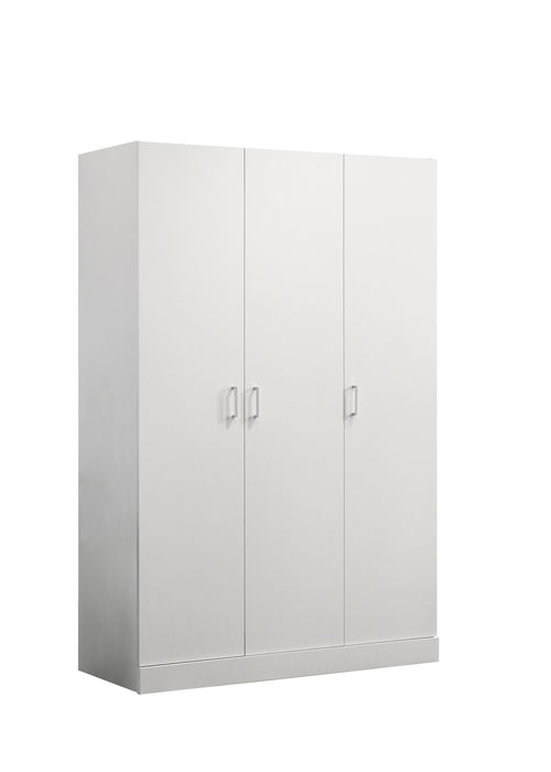 Declan - 3-Door Wardrobe Cabinet Armoire With Storage Shelves And Hanging Rod - White