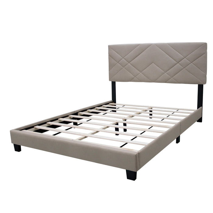 Queen Size Adjustable Upholstered Bed Frame Stain Resistant Cleans Up With A Light Wipe Simple Design Suitable For Any Room