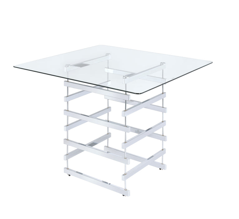 Nadie - Clear Glass Top Counter Height Table - Chrome