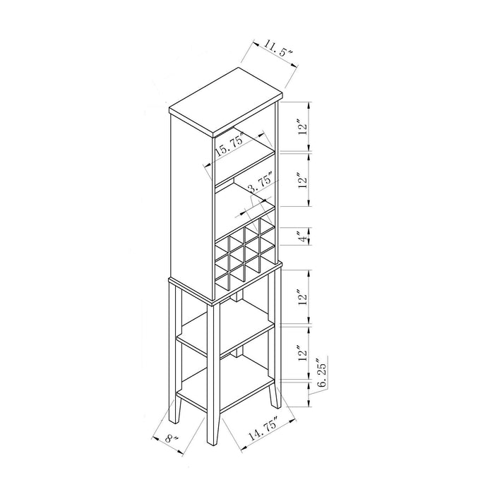 Wine Cellar, Bar Display Cabinet With Wine Glass Holder - Dark Brown