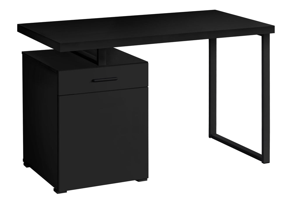 Computer Desk, Home Office, Laptop, Left, Right Set-Up, Storage Drawers, Work, Contemporary, Modern - Black