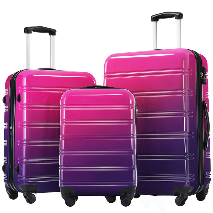 Hardshell Luggage Sets 3 Piece Gradient Color Expandable Suitcase With Spinner Wheels And Tsa Lock Lightweight 20" 24" 28" Available