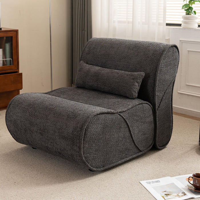 Soft Pellet Velvet Recliner, Comfortable Lounge Chair With Waist Pack Padding, Modern Design, Ideal For Living Room