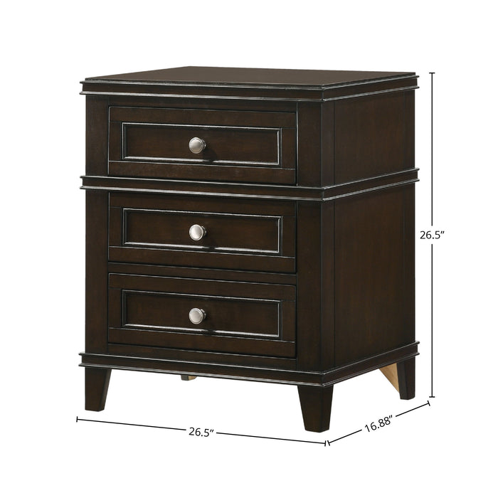 3 Drawer Nightstand With USB