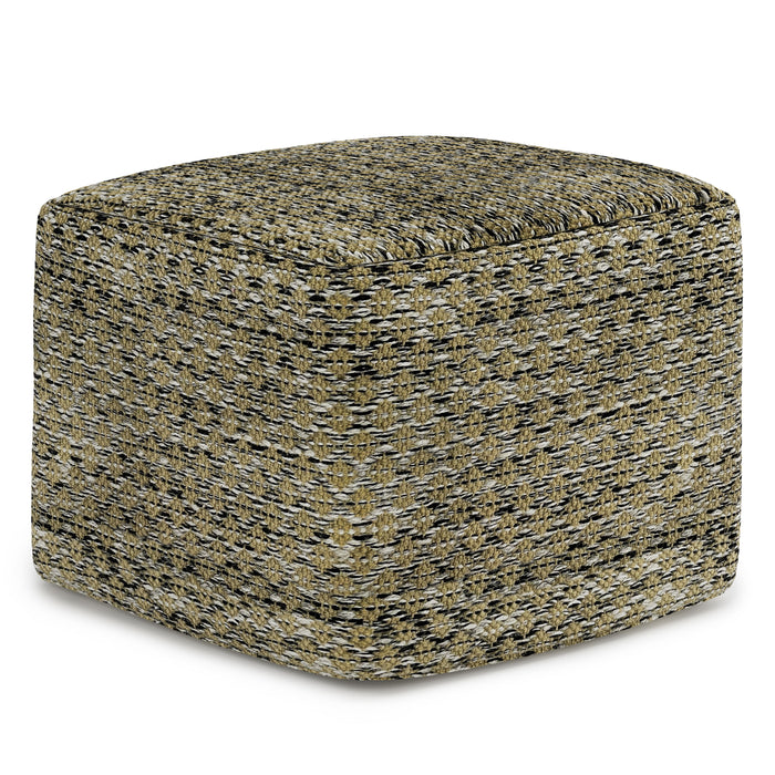 Janelle - Square Woven Outdoor / Indoor Pouf - Multi Color