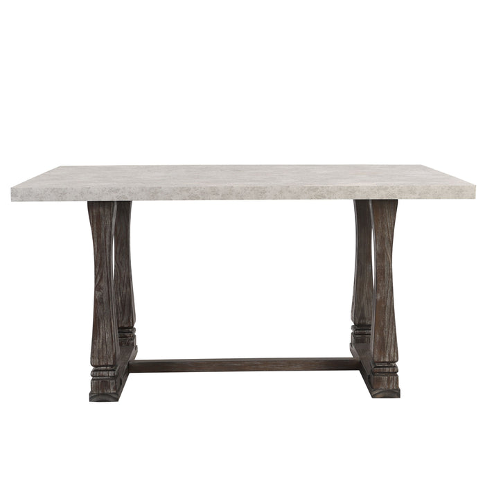 Classic Farmhouse Rectangle Kitchen Dining Table, Ideal For Home Kitchen - Gray