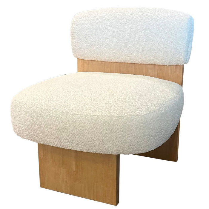 Elm - Boucle Fabric Chair - White