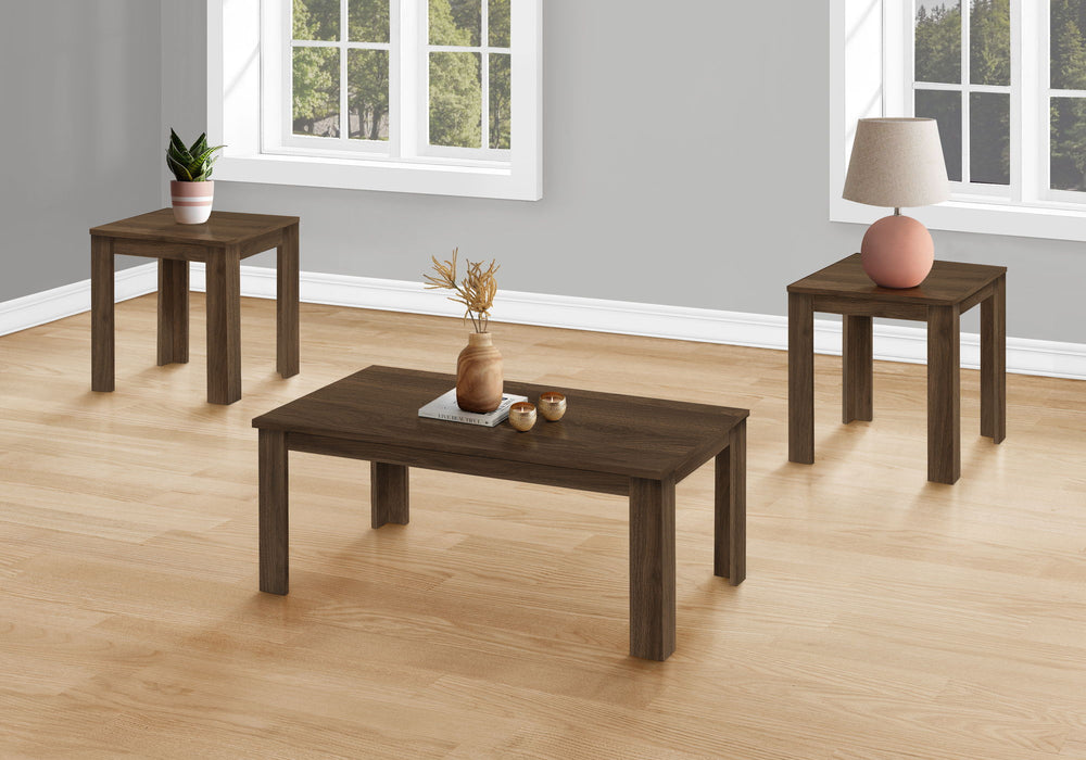 Table Set, Coffee, End, Side, Accent For Living Room, Transitional (Set of 3) - Walnut