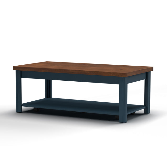 Bridgevine Home - Nantucket 48" Chairside Table - Blue Denim and Whiskey Finish